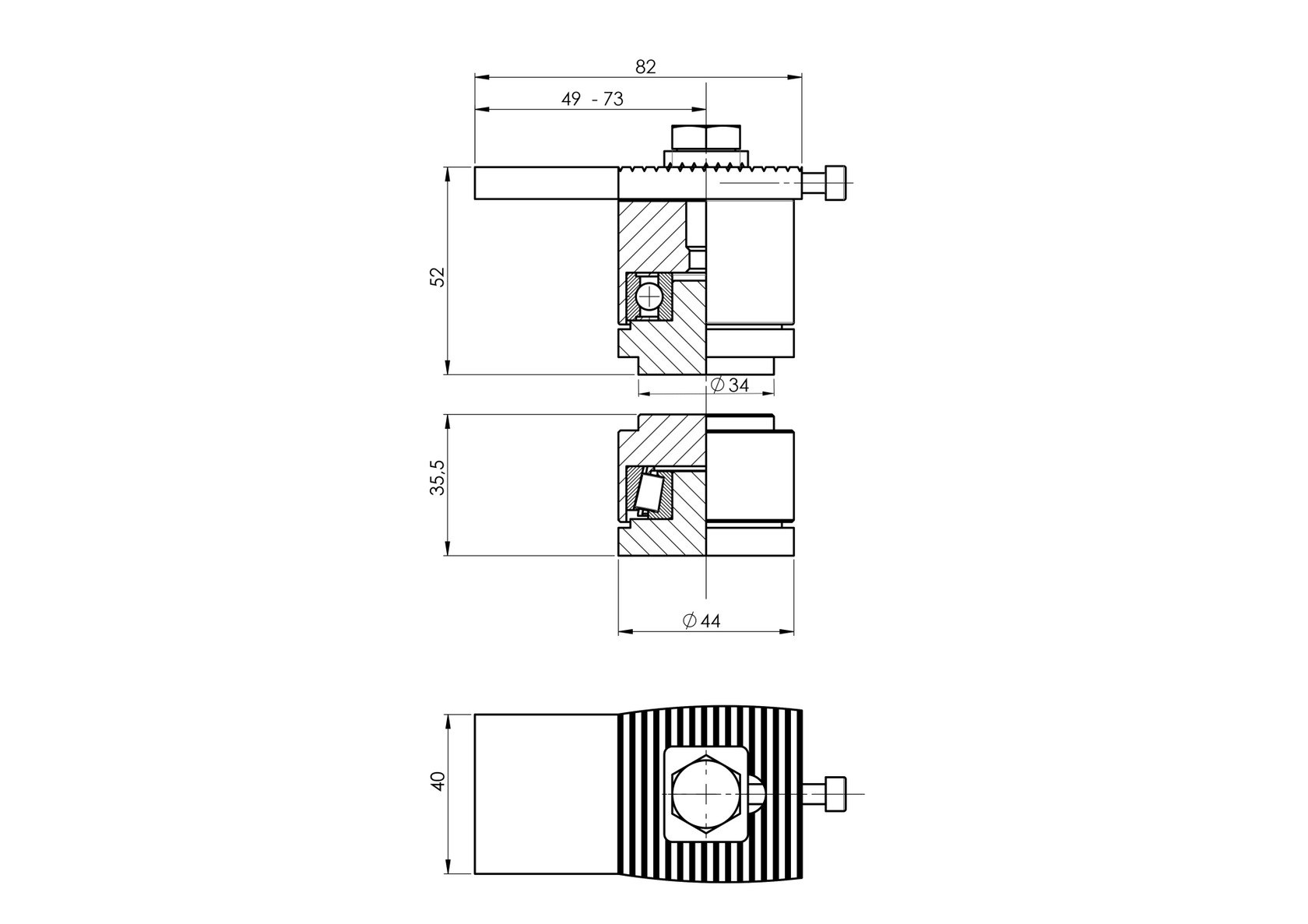 Pant pro těžké brány (vrchní+spodní), D44
