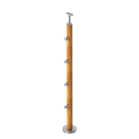 Sloupek BUK (BEECH) D50mm, 4xd12mm, v=90cm, VK-Sch