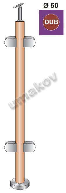 Sloupek-DUB D42,4 - 4xdržák , v=100cm,VK-rovné
