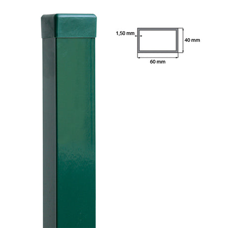 Jeklový sloupek ZnPVC RAL 6005 40x60x2000mm