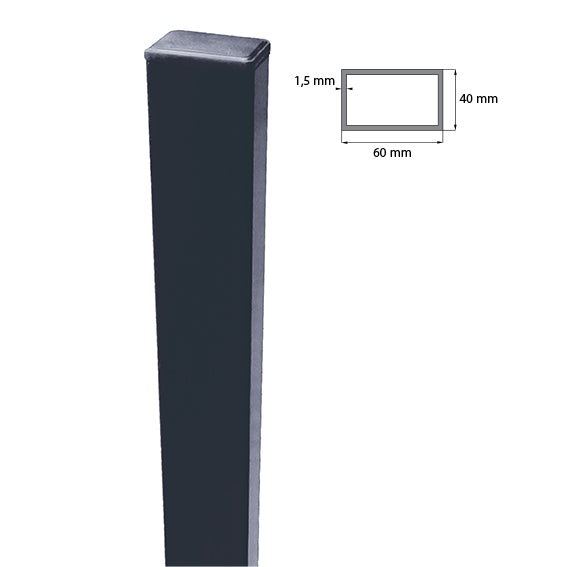 Jaklový sloupek ZnPVC RAL 7016 40x60x1400mm