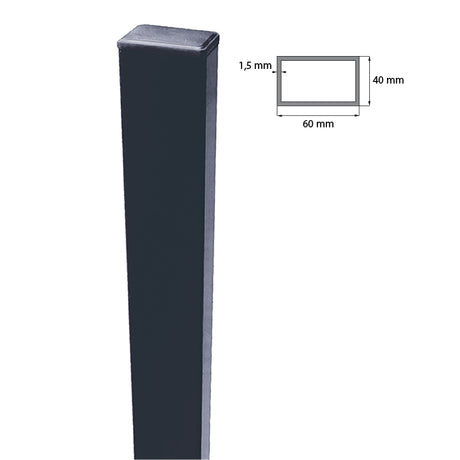 Jaklový sloupek ZnPVC RAL 7016 40x60x1400mm