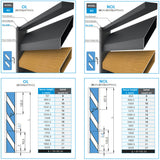 Click-lock distanční krycí lišta pro U-adaptér, 41 x 09 - 30mm - Antracit R7016, šikmá s překrytím 5 mm - SADA