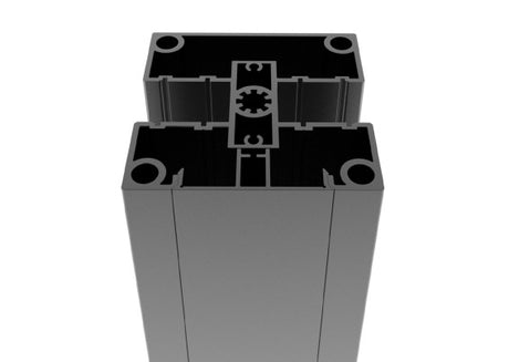 Sada hliníkového sloupku 80x80 a krytky - 6000mm R7016