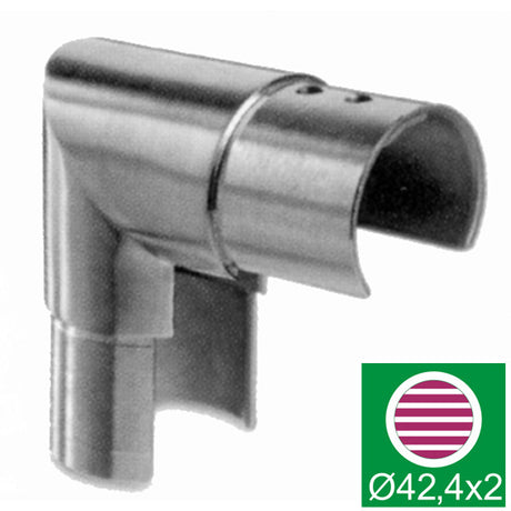 Přechod madla sklo - koleno AISI316 90°, D42,4mm