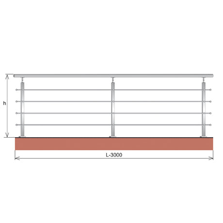 Zábradlí- nerez, VR AISI304, 40x40x2/4xd12/H900/L3
