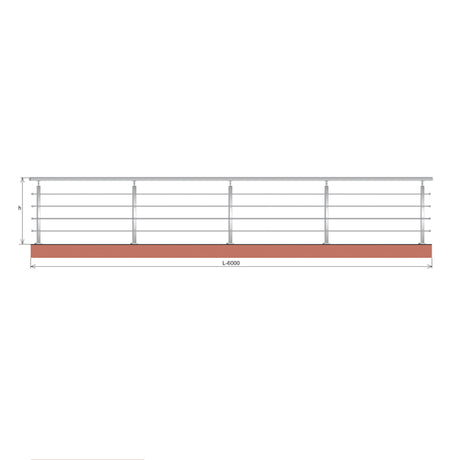Zábradlí VR AISI304, 40x40x2/4xd12/H900/L6000mm