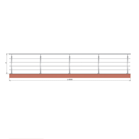Zábradlí VR AISI304, 40x40x2/4xd12/H900/L6000mm