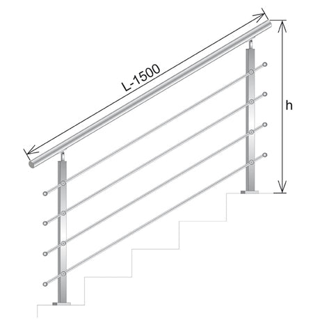 Nerezové zábradlí pro schody, VS AISI304, 40x40x2/