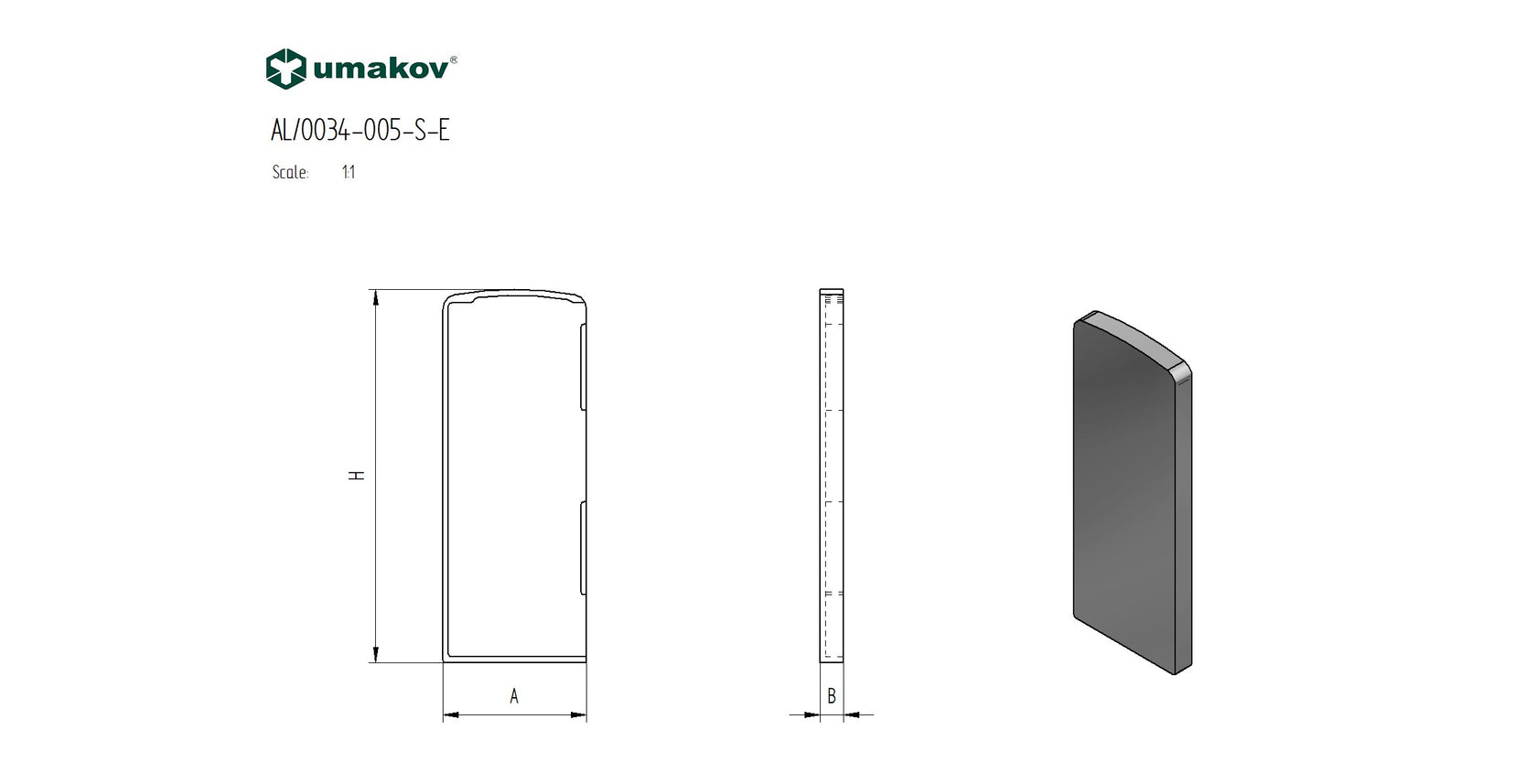 Záslepka pro profil AL/0005-S-E