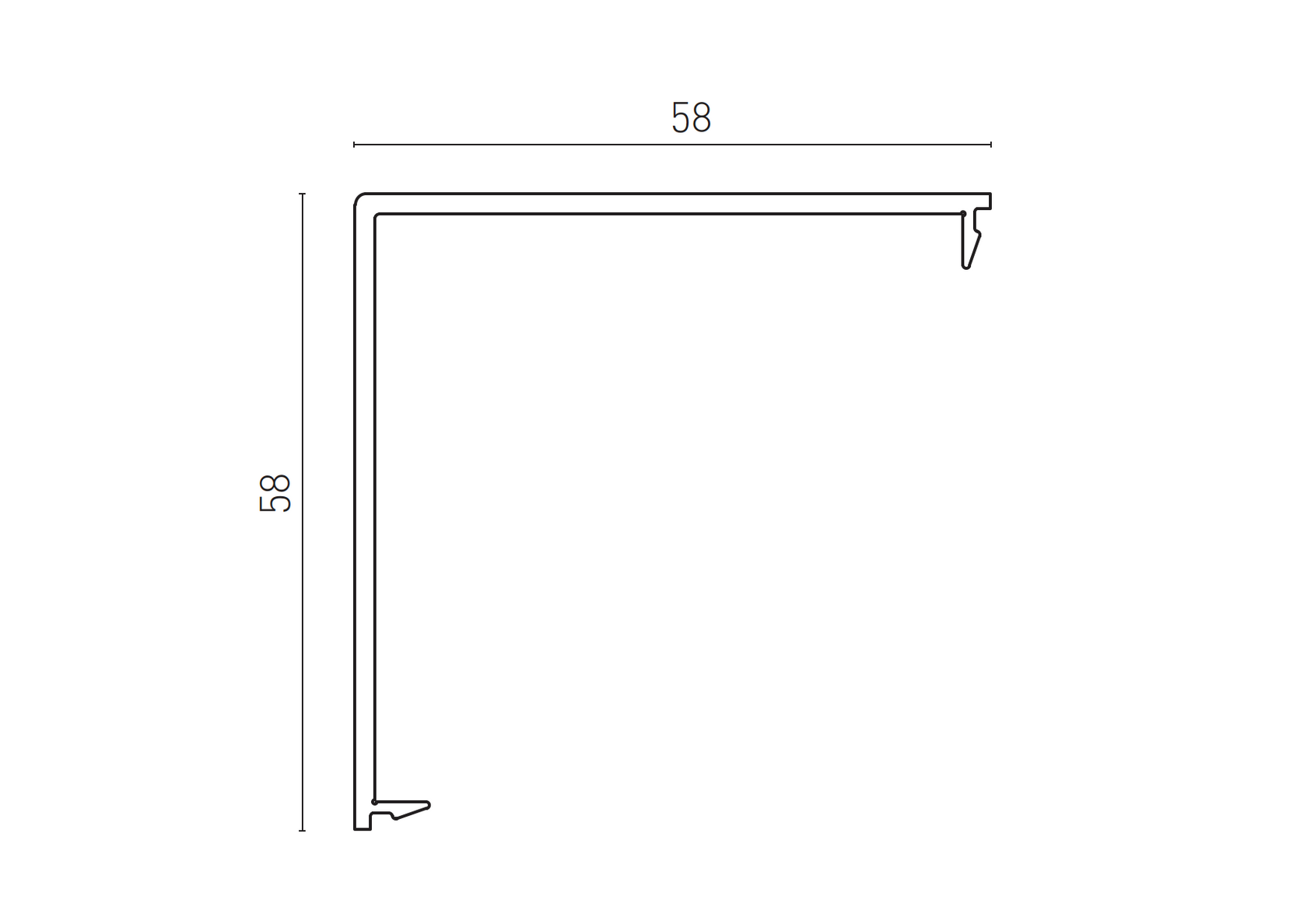 Krycí lišta rohová pro plot. sloupek 60x60-6000mm
