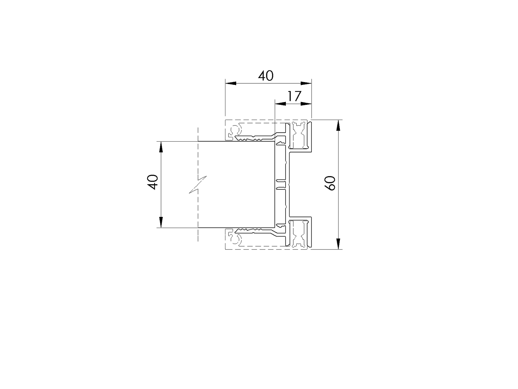 Hliníkový plotový adaptér pro 40mm výplně - 6000mm