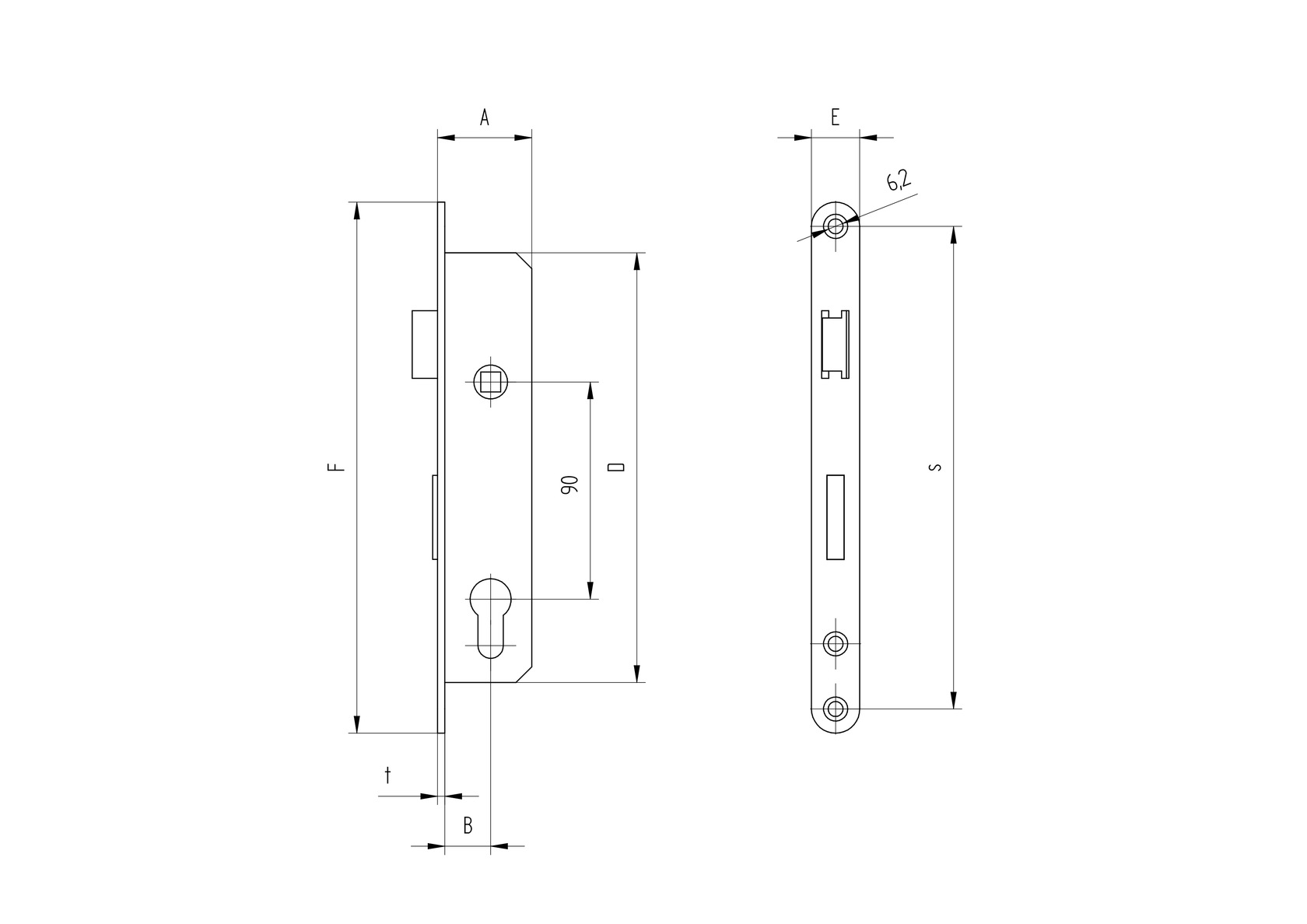 Zámek brány do JP 40x40mm
