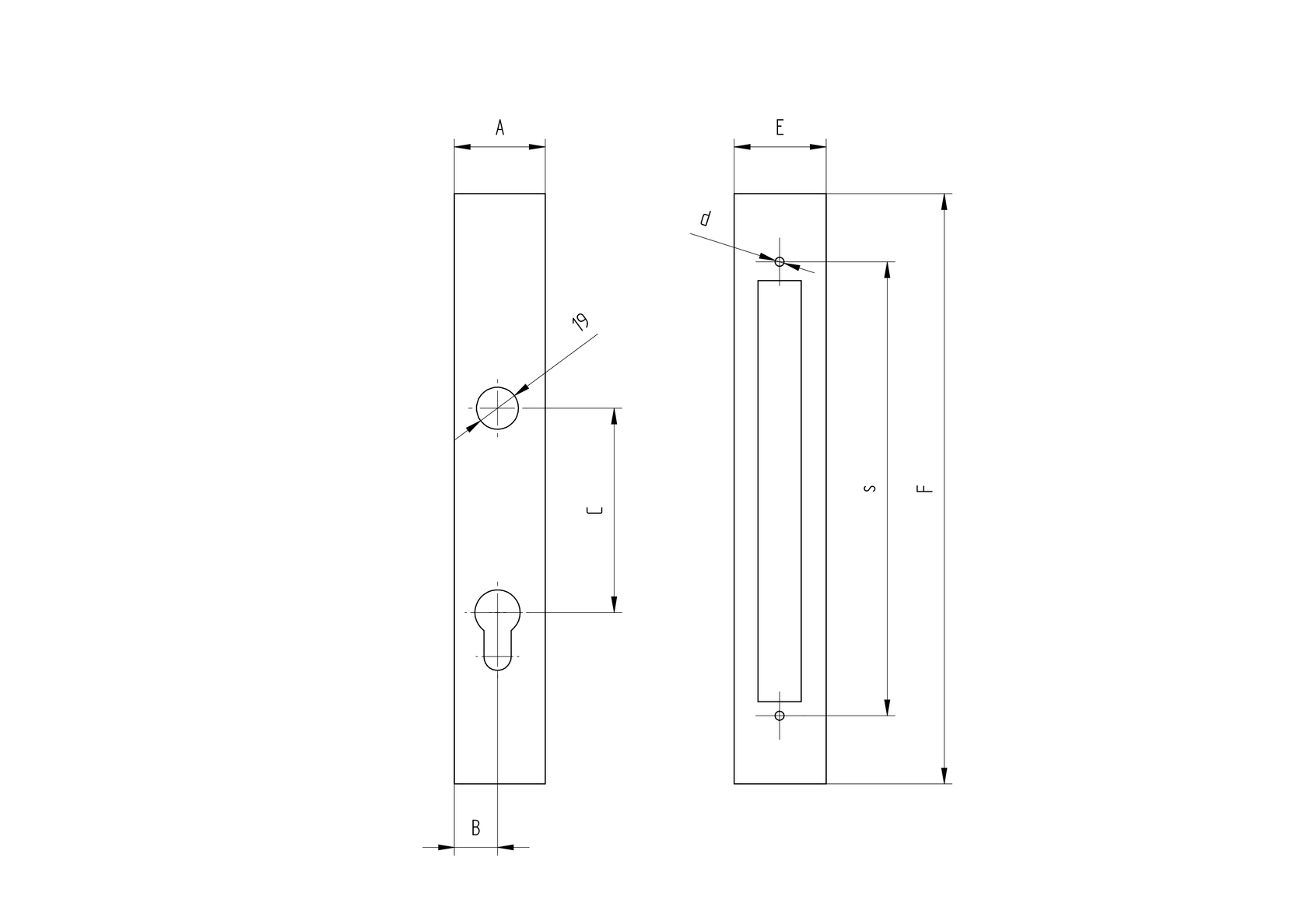 Zámková krabice k zámku B1/30-22x90, JP40x40