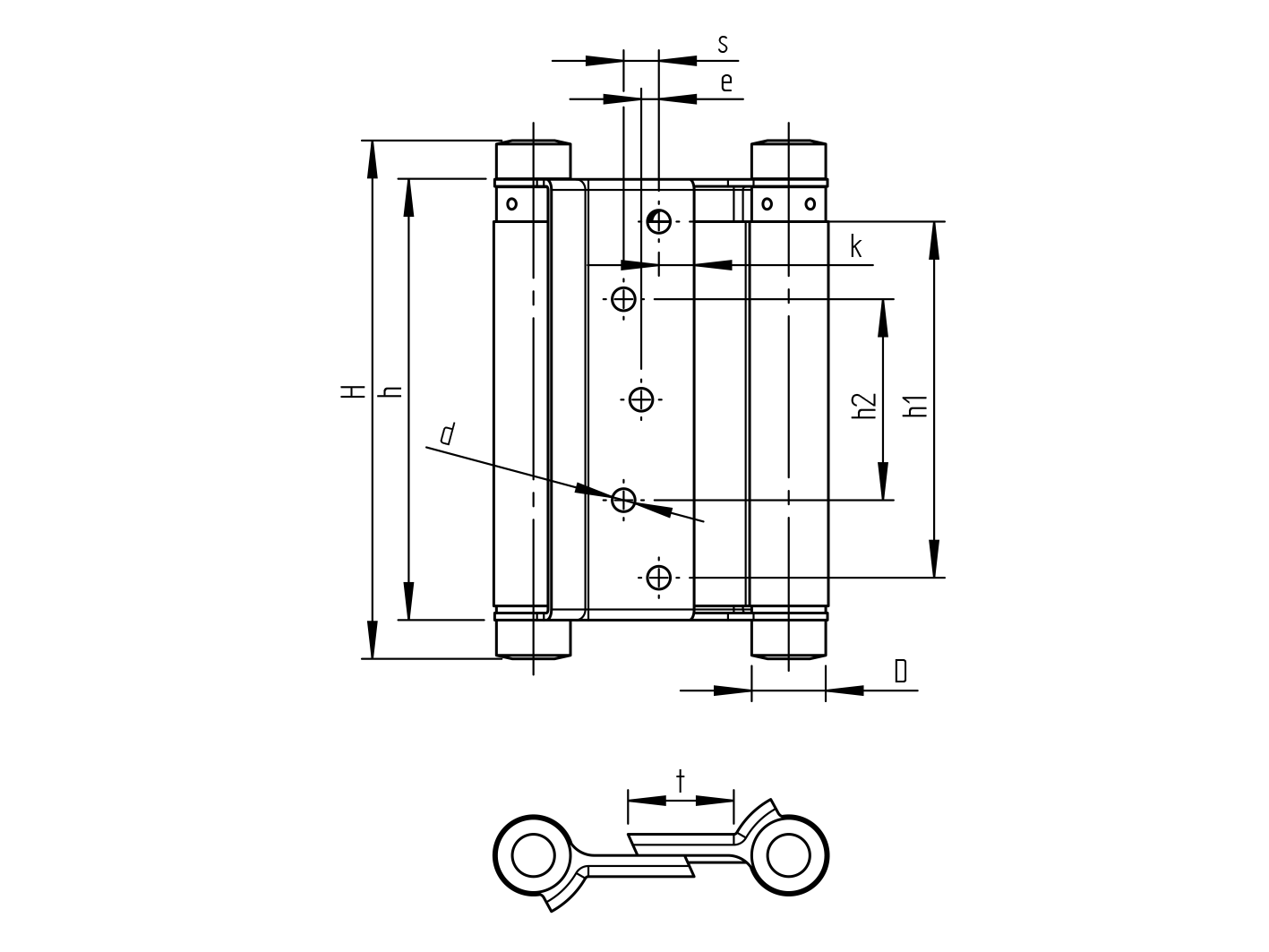Pant pružinový Brass, L=100mm