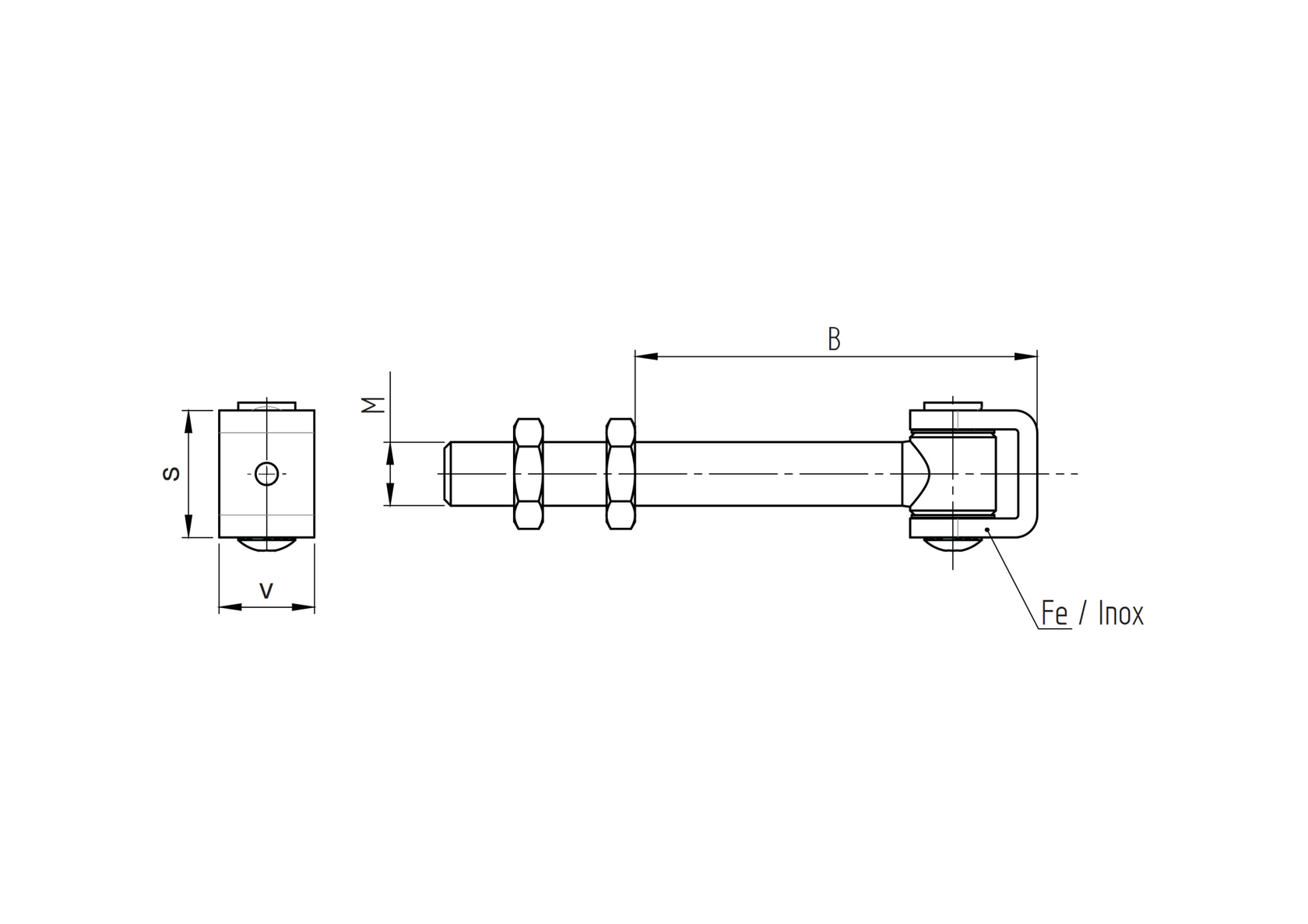 Pant nastavitelný dlouhý INOX, M12
