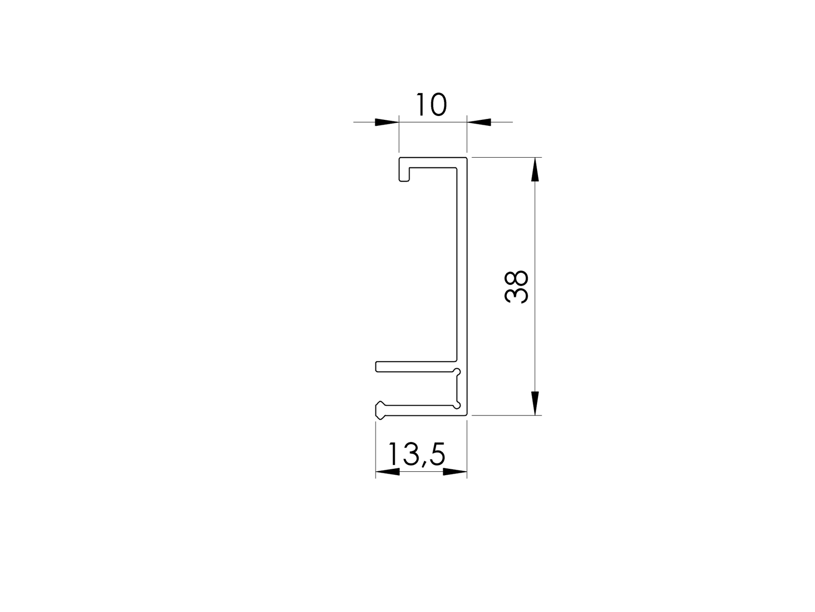 Hliníkový plotový adaptér pro výplně - 1700mm krycí lišta