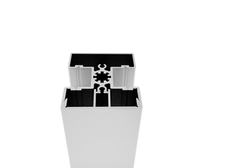 Set hliníkového sloupku 50x60 a krytky - 6000mm R7016