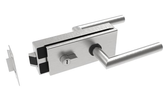 Zámek pro sklenené dveře AISI304 + zámek PZ