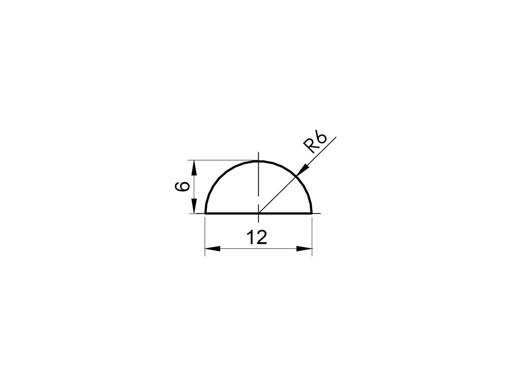 Práh pro sprchu proti tekoucí vodě 6x12mm akryl