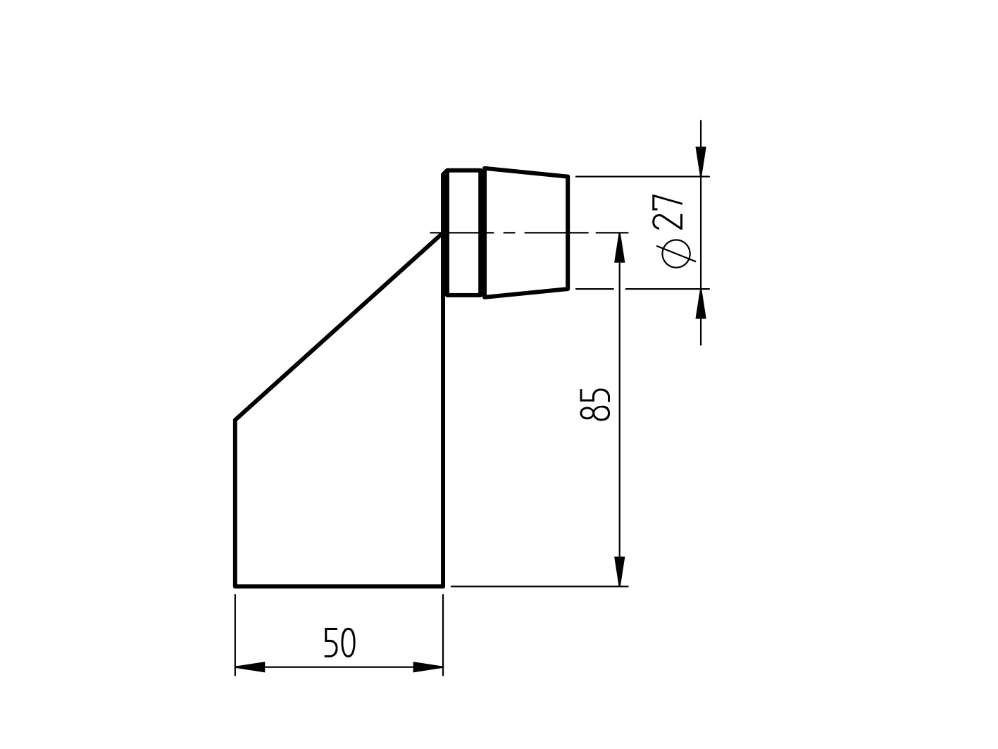 Doraz dolní Zn, 50x100mm