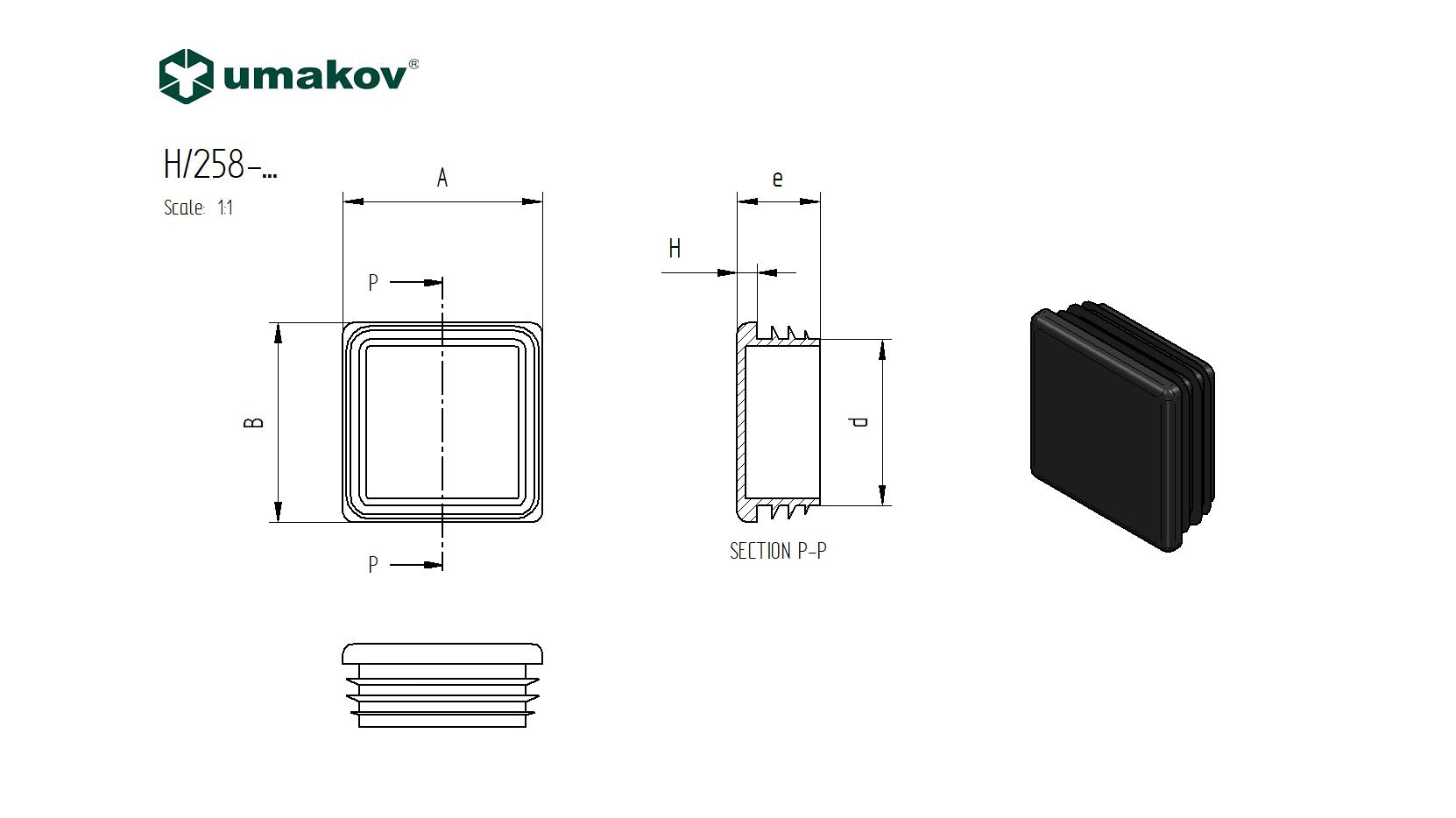 Plastová záslepka 60x60mm-PVC