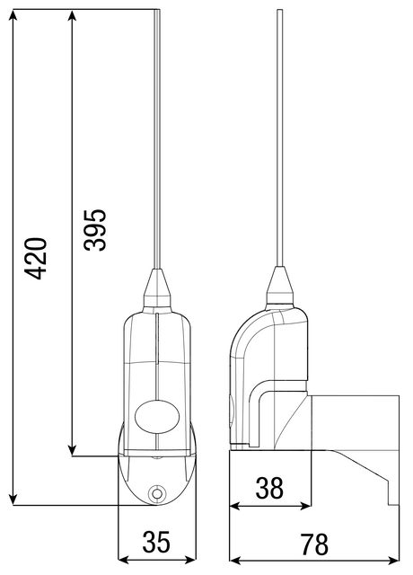 Anténa CAME 433,9 MHz s koax. kabel 5m