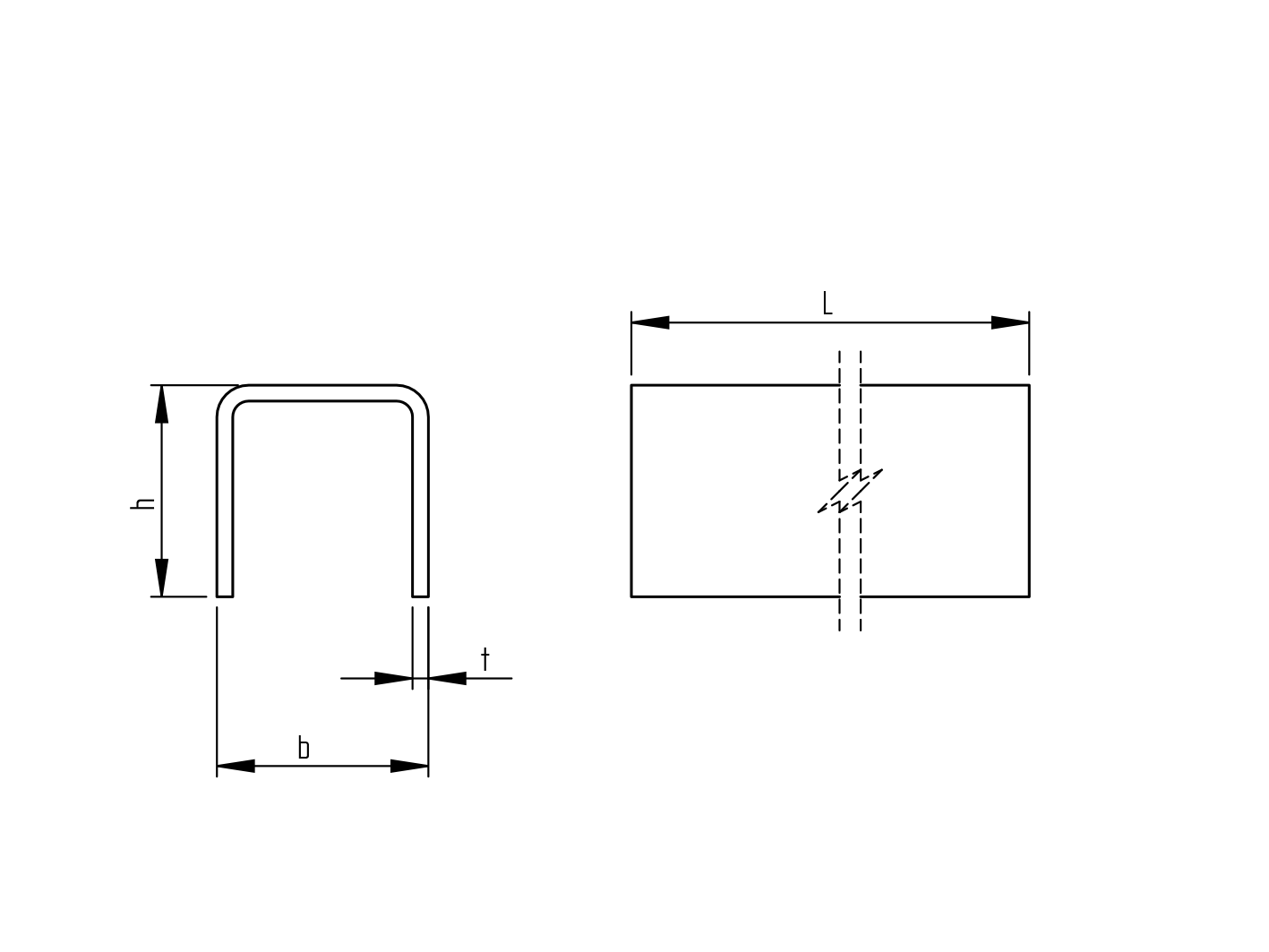 U-profil 40x40x3mm L6m
