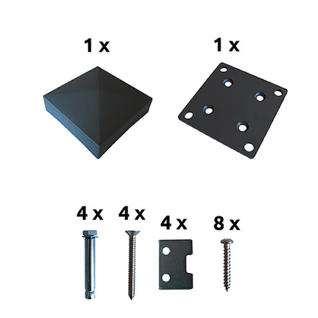 Pětka sloupku Al s přísluš. antracit AL 130x130mm