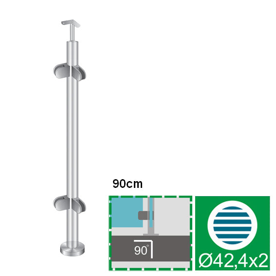 Sloupek VK AISI304, D42,4/4xmodel22/H900mm