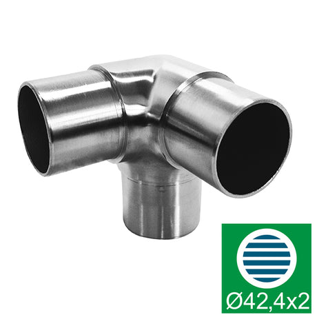 Přechod madla - přímo, nerez AISI316, D42,4x2mm/90