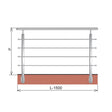 Nerezové zábradlí BR AISI304, 40x40x2/4xd12/H900/L