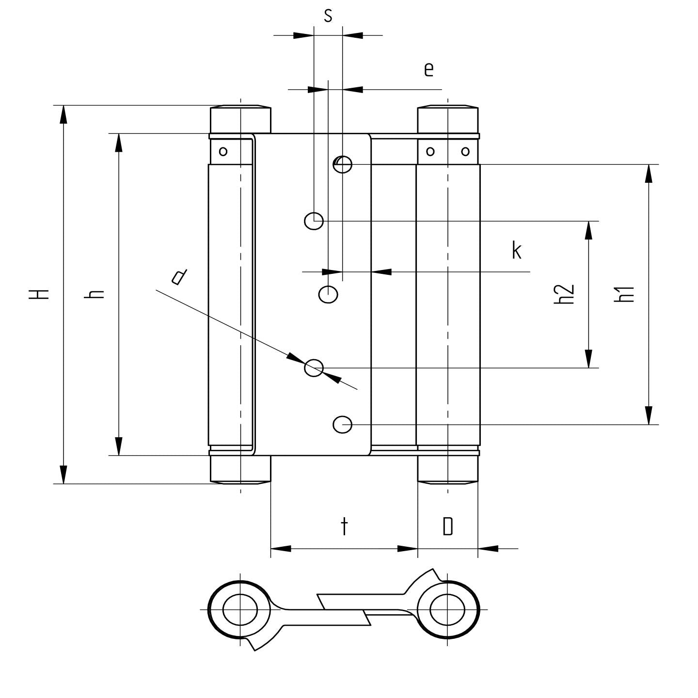 Pant pružinový Fe, L=125mm
