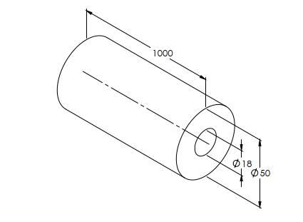 Distanční montážní dutinka, L1000mm