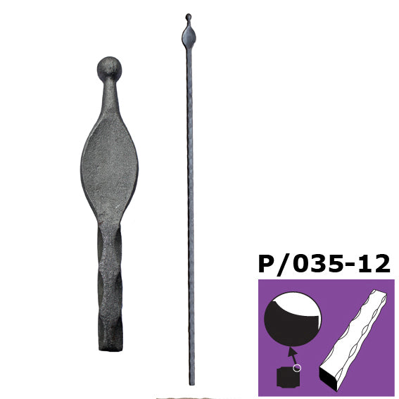 Kovaná špice,brána,plot,plotová tyčka h900, b30, n