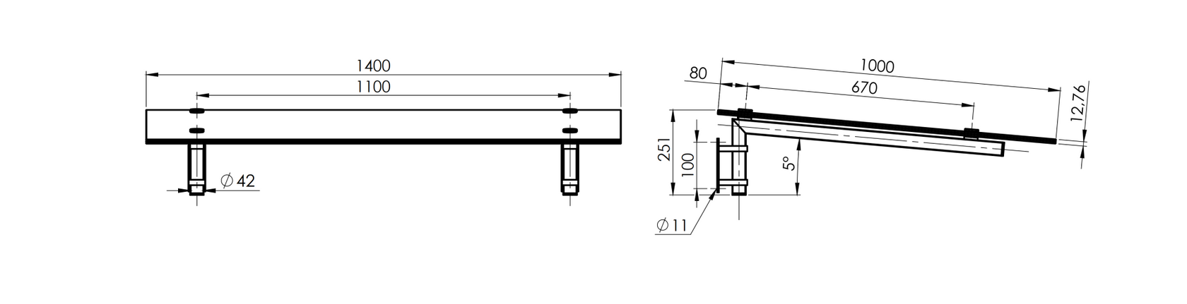 stříška AISI304, ESG/VSG glass