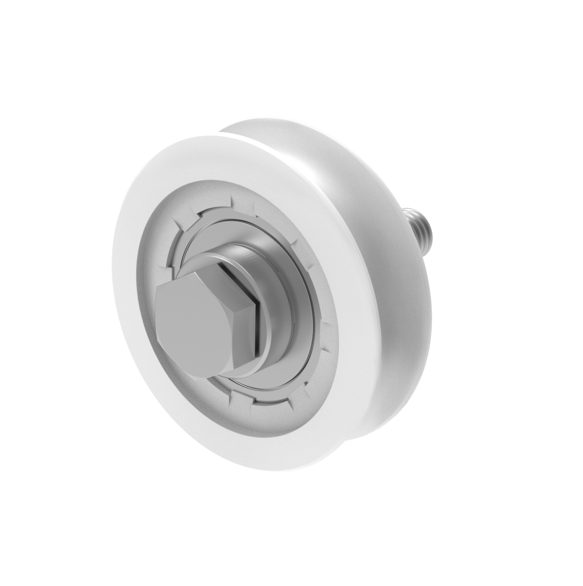 Pojezdové kolečko-U, INOX / NYLON, D80mm