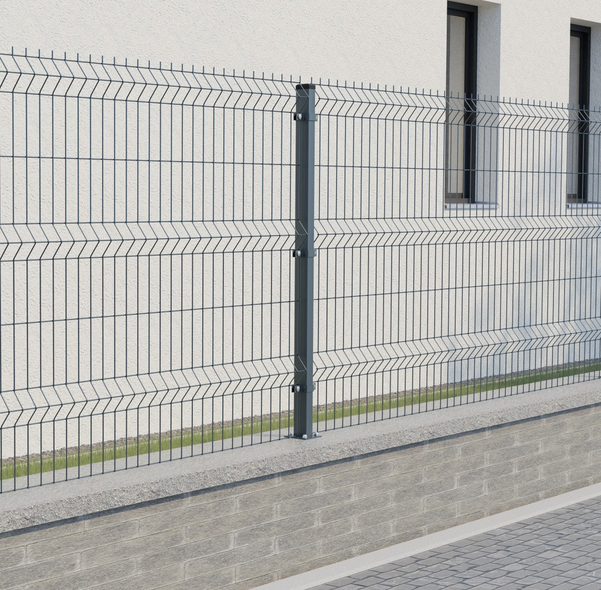 Jeklový sloupek s patkou ZnPVC RAL 7016 40x60x1800
