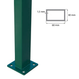Jeklový sloupek s patkou ZnPVCRAL6005 40x60x1400mm