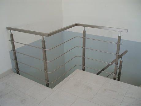 Zábradlí na schody, BS, nerez AISI304, 40x40x2/4xd