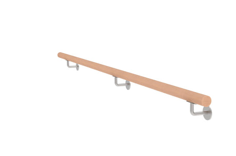 Dřevěné madlo buk a nerezové držáky, L2000mm