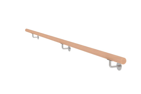 Dřevěné madlo buk a nerezové držáky, L2500mm
