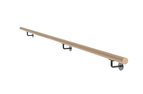 Dřevěné madlo dub a nerezové držáky, L3000mm