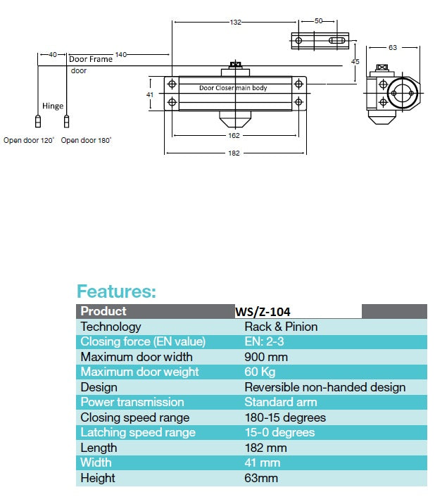 Samozavírač dveří hydraulický