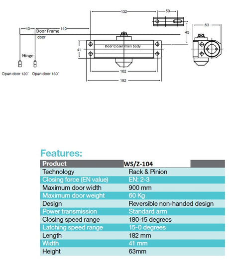 Samozavírač dveří hydraulický