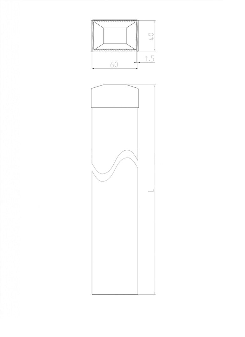 Jeklový sloupek ZnPVC RAL 6005 40x60x2500mm