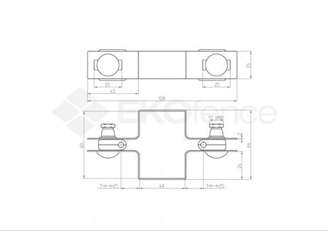 Objímka průběžná na sloupek ZnPVC 60x40mm černá M