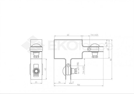 Rohová objímka na sloupek ZnPVC 60x40mm černá M