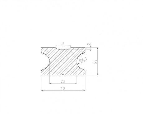 WPC plný podkladový hranol antracit 40x25x4000mm